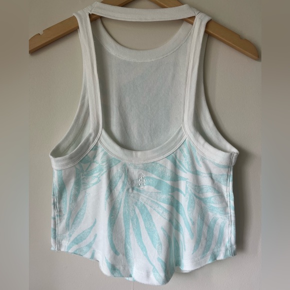 FP Movement by Free People Open Air Ribbed Cotton Tank-Turquoise Mint Combo NWOT - Picture 5 of 7